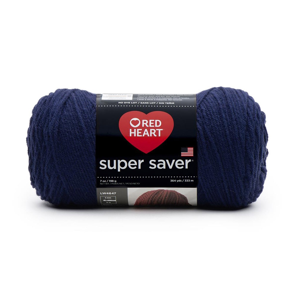 Craft Supplies, Art & School, Coats & Clark, Red Heart, Super Saver, Yarn, 583675, Navy